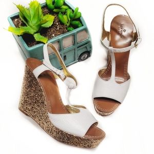 Kate Spade Gold Glitter Platform Day Wedge Sandal